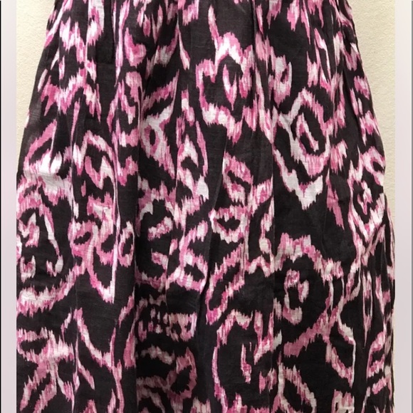 Anne Taylor LOFT Petite 4P Halter Women Dress IKAT Cotton Brown Pink Summer - Picture 4 of 10